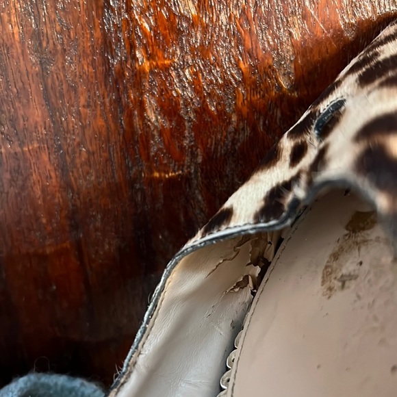 Sam Edelman Rosalie leather fur upper animal print flats.size 7.5 - Picture 9 of 9